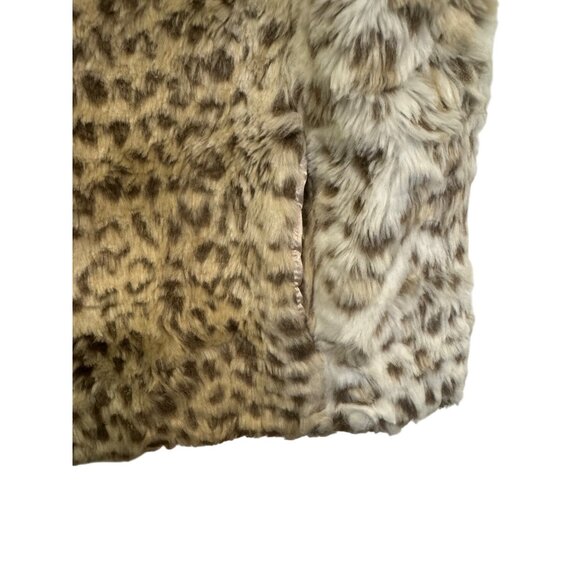 Coldwater Creek XL Faux Fur Leopard Print Vest With Front Zip Closure - Picture 2 of 8